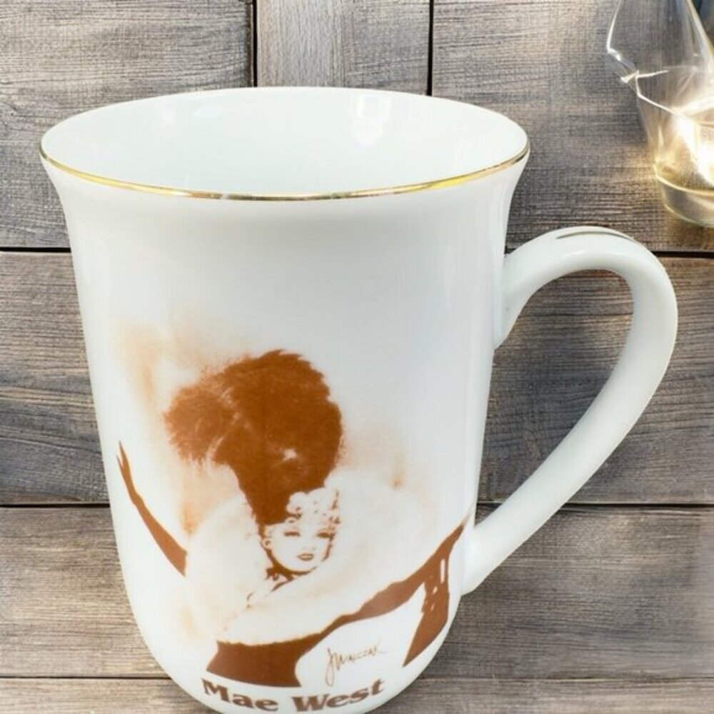 Vintage Hollywood Hall of Fame Museum Porcelain Coffee Mug Cup Mae West Mug VTG